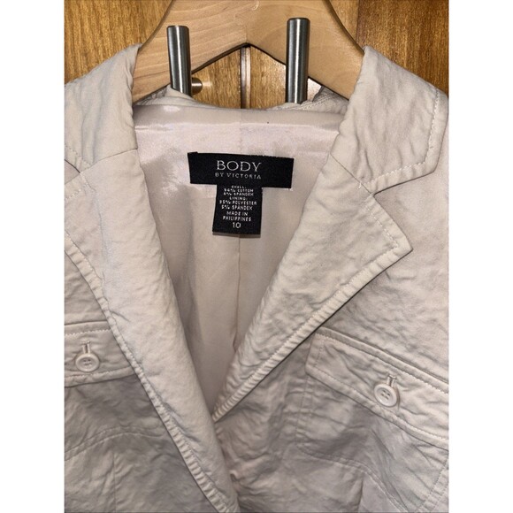 Body by Victoria Victorias Secret Khaki Button Long Sleeve Blazer Jacket 10 - Picture 3 of 8